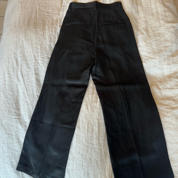 NWOT Anine Bing CARRIE ANKLE PANT IN BLACK LINEN BLEND - Picture 7 of 10
